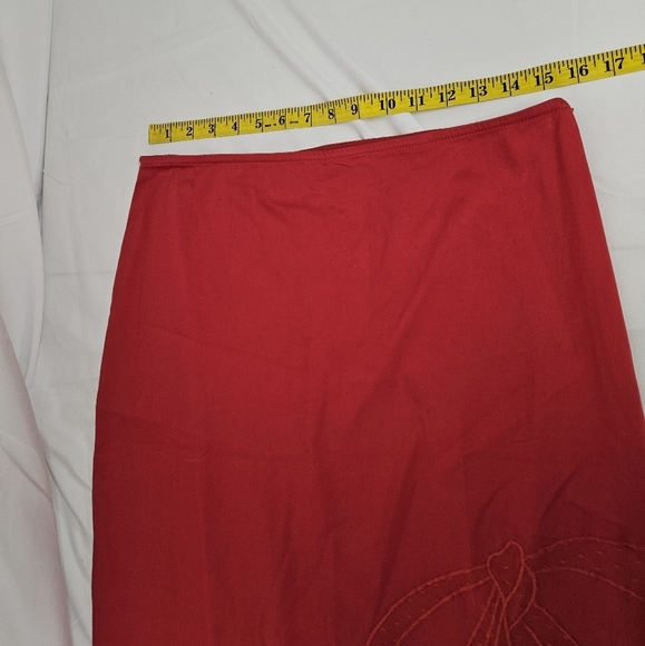 Anthropologie Maeve Bombshell Bow Midi Pencil Skirt In Red Size Large NWT - Picture 12 of 14